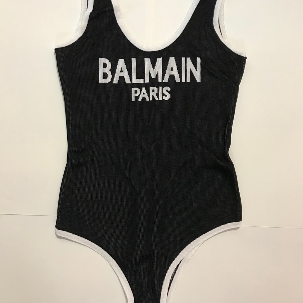 *FINAL DAY* Balmain Logo Compact-Knit Bodysuit